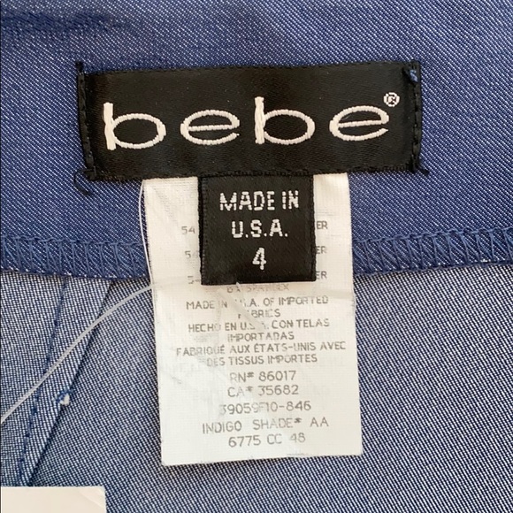 ❤️ Bebe Blue Sheen Dress Pants Size 4 NWOT - Picture 2 of 3